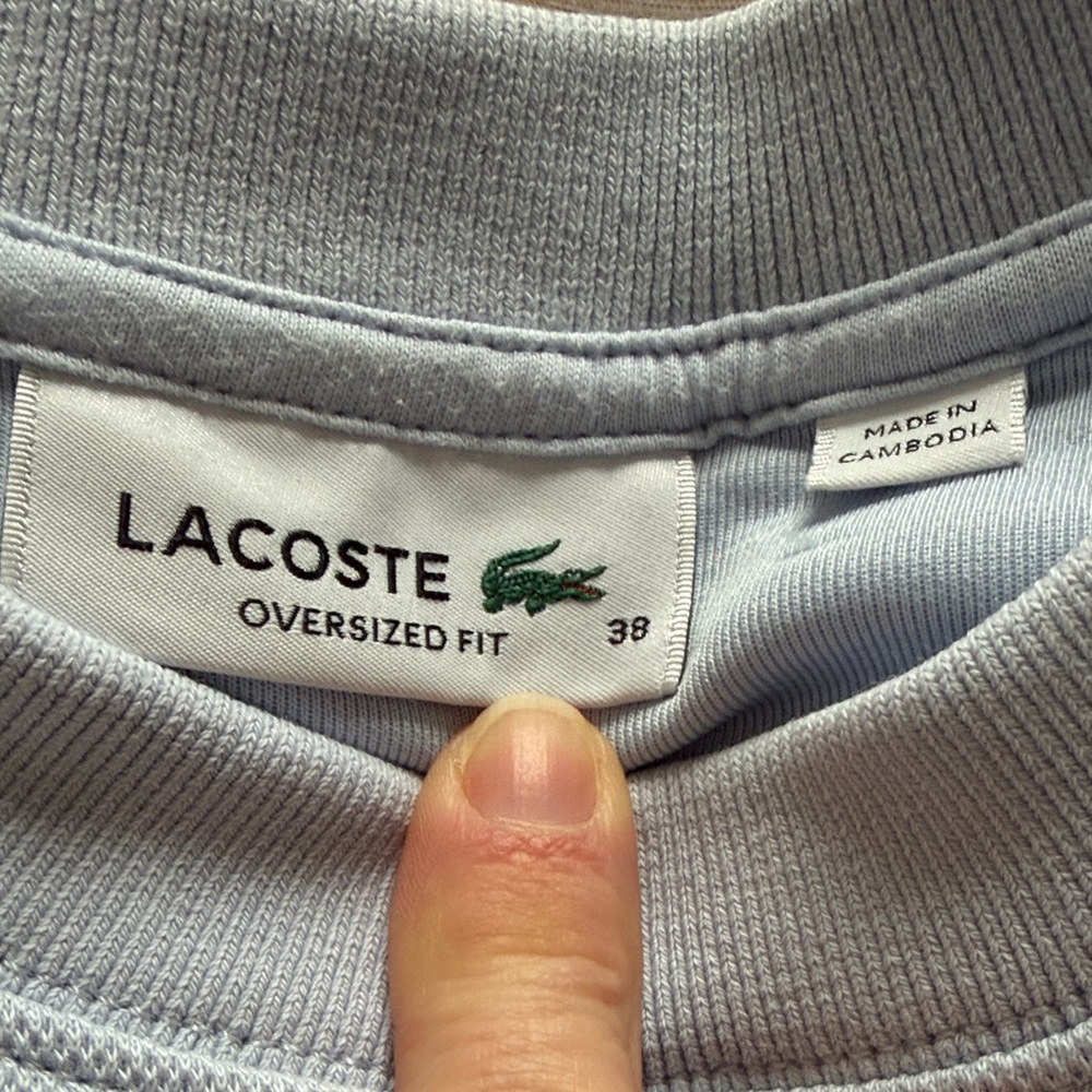 René Lacoste Light Blue Crewneck Sweatshirt for Women - Picture 3 of 9